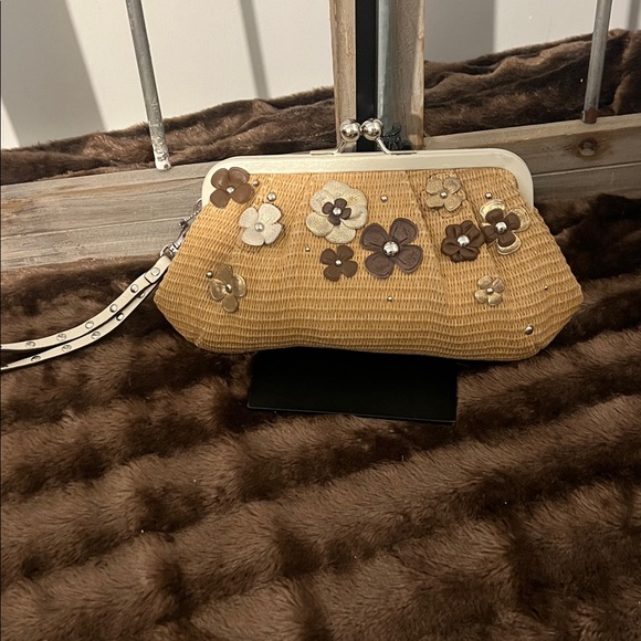 Coach Handbags - Coach Natalie Woven Kisslock Wristlet/Clutch